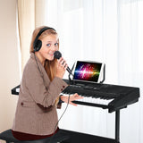 NNECW Electric Piano with 61 Illuminated Keys and Built-in Speakers