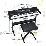 NNECW Electric Piano with 61 Illuminated Keys and Built-in Speakers