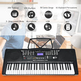 NNECW Electric Piano with 61 Illuminated Keys and Built-in Speakers