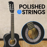 NNEDPE Karrera 34in Acoustic Children Wooden Guitar - Black