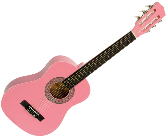 NNEDPE Childrens Guitar Karrera 34in Acoustic Wooden - Pink