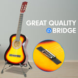 NNEDPE Childrens Guitar Karrera 34in Acoustic Wooden - Sunburst