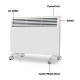 NNEDPE Levante NDM-15WT 1500W Electric Panel Heater Wifi Thermostat Castors