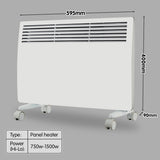 NNEDPE Levante NDM-15WT 1500W Electric Panel Heater Wifi Thermostat Castors