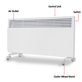 NNEDPE Levante NDM-20WT 2000W Electric Panel Heater Wifi Thermostat Castors