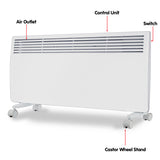 NNEDPE Levante NDM-24WT 2400W Electric Panel Heater Wifi Thermostat Castors