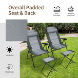 NNECW Folding Recliner Chair with 7-Position Adjustable Backrest