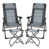 NNECW Folding Recliner Chair with 7-Position Adjustable Backrest