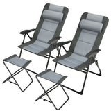 NNECW Folding Recliner Chair with 7-Position Adjustable Backrest