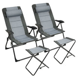 NNECW Folding Recliner Chair with 7-Position Adjustable Backrest