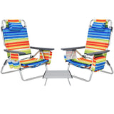 NNECW Portable Camping Chairs with 5 Adjustable Positions for Lawn/Poolside-Yellow
