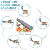 NNECW Portable Camping Chairs with 5 Adjustable Positions for Lawn/Poolside-Yellow