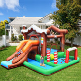 NNECW Inflatable Bounce Castle with Slide Park for Indoor/Outdoor Use with Blower