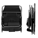 NNECW Folding Beach Lounge Chair with Pillow for Outdoor-Black