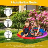 NNECW Colorful Saucer Tree Swing Outdoor Round Platform Swing with Pillow for Kids