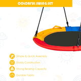 NNECW Colorful Saucer Tree Swing Outdoor Round Platform Swing with Pillow for Kids