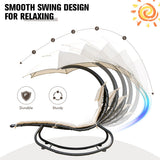 NNECW Hammock Chair with Pillow Canopy Stand Cushion for Outdoor-Beige
