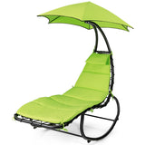 NNECW Hammock Chair with Pillow Canopy Stand Cushion for Outdoor-Green