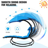 NNECW Hammock Chair with Pillow Canopy Stand Cushion for Outdoor-Navy