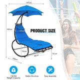 NNECW Hammock Chair with Pillow Canopy Stand Cushion for Outdoor-Navy
