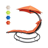 NNECW Hammock Chair with Pillow Canopy Stand Cushion for Outdoor-Orange
