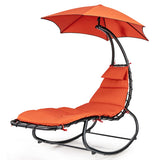 NNECW Hammock Chair with Pillow Canopy Stand Cushion for Outdoor-Orange