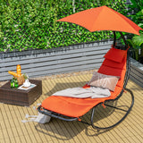 NNECW Hammock Chair with Pillow Canopy Stand Cushion for Outdoor-Orange