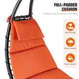 NNECW Hammock Chair with Pillow Canopy Stand Cushion for Outdoor-Orange