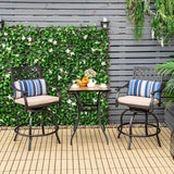NNECW Set of 2 Outdoor Bar Height Chair with Soft Cushions for Poolside Backyard Garden