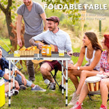 NNECW Folding Camping Table with Iron Mesh Top for Picnic