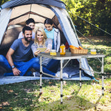 NNECW Folding Camping Table with Iron Mesh Top for Picnic