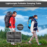 NNECW Folding Camping Table with Iron Mesh Top for Picnic