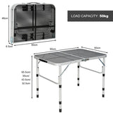 NNECW Folding Camping Table with Iron Mesh Top for Picnic