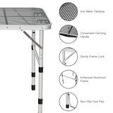 NNECW Folding Camping Table with Iron Mesh Top for Picnic
