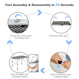 NNECW Folding Camping Table with Iron Mesh Top for Picnic