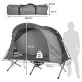 NNECW 4-In-1 Camping Cot Tent for 1 Person to Use-Grey