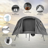 NNECW 4-In-1 Camping Cot Tent for 1 Person to Use-Grey