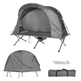 NNECW 4-In-1 Camping Cot Tent for 1 Person to Use-Grey