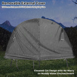 NNECW 4-In-1 Camping Cot Tent for 1 Person to Use-Grey