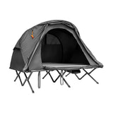 NNECW 2-Person Folding Camping Cot Tent with Waterproof External Cover-Grey