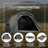 NNECW 2-Person Folding Camping Cot Tent with Waterproof External Cover-Grey