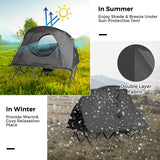 NNECW 2-Person Folding Camping Cot Tent with Waterproof External Cover-Grey