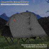 NNECW 2-Person Folding Camping Cot Tent with Waterproof External Cover-Grey