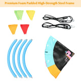 NNECW Horse Pattern 100cm Flying Saucer Tree Swing with Hanging Straps and Hooks for Playground and Backyard