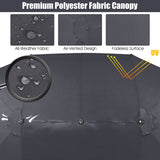 NNECW Double-Sided Patio Umbrella with Hand-Crank System and Enhanced Base for Residential and Commercial Use -Dark Grey
