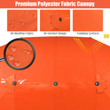 NNECW Double-Sided Patio Umbrella with Hand-Crank System and Enhanced Base for Residential and Commercial Use -Orange