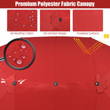 NNECW Double-Sided Patio Umbrella with Hand-Crank System and Enhanced Base for Residential and Commercial Use -Wine