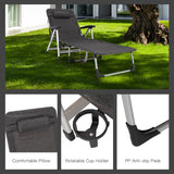 NNECW Adjustable Folding Camping Cot with Weather-resistant Fabric-Gray