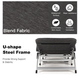 NNECW Adjustable Folding Camping Cot with Weather-resistant Fabric-Gray