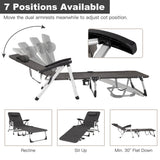 NNECW Adjustable Folding Camping Cot with Weather-resistant Fabric-Gray